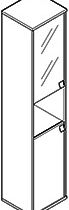 Шкаф высокий узкий левый/правый (1 низкая дверь ЛДСП, 1 средняя дверь ЛДСП)