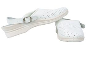 Сабо с ремешком женские белые
