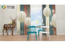 Колючие шары на древесном фоне