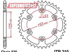 Звезда ведомая для мотоцикла JTR210.47