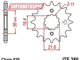 Звезда ведущая для мотоцикла JTF280.13