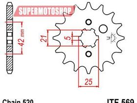 Звезда ведущая для мотоцикла JTF569.14