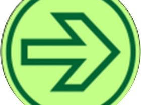 Знак ФЭС  Стрелка напольная круглая  125мм  х 125мм