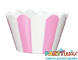 Капкейки Розовая полоска - 12 шт.