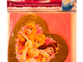 Приглашение в конверте Дисней - Принцессы, 6 шт.