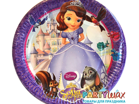 Одноразовые бумажные тарелки  Дисней - София прекрасная, 8 шт.