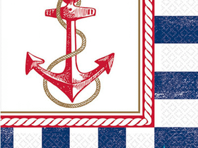 Бумажные салфетки Морская, 33 см 16 шт.