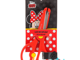 Ножницы Disney Минни 13.5 см, пластиковые ручки, безопасные скругленные концы лезвий - 1 шт.