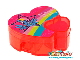 Точилка д/карандашей пластмассовая Мой маленький пони, с ластиком - 1 шт.