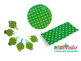 Набор для праздника "Горох" зеленого цвета на 6 человек