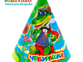 Праздничный колпачок Чебурашка - 6 шт.