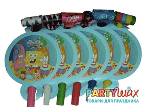 Дудка-язычок Спанч Боб - 6 шт.
