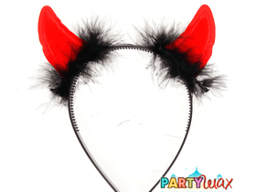 Ободок карнавальный Чёрт с пухом - 1 шт.