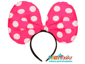 Ободок карнавальный гигант Горох, малиновый - 1 шт.