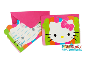 Приглашение "Хелло Китти" - 6 шт.