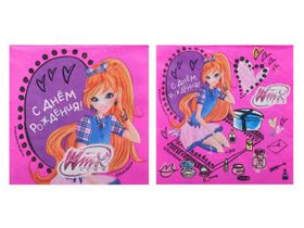 Набор салфеток 33*33 см "С днем рождения", феи ВИНКС: Блум, 20 шт.