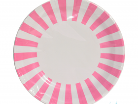 Тарелка круглая Розовая полоска - 12 шт.