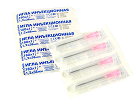 Игла (инъекционная, "Луер") 18G, 1,2*38 мм к шприцам одноразовая стерильная Apexmed, 100 шт/упаковка, Нидерланды (Apexmed International B. V.) 0505-00-18