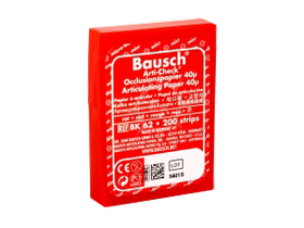 Бумага артикуляционная Бауш ВК 62 (40 мкм), красная, 200 листов (пластиковый бокс), Германия (Dr. Jean Bausch GmbH &Co. KG)