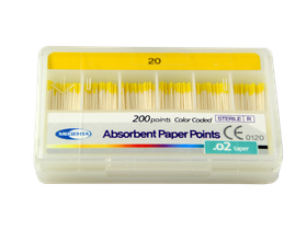 Штифт Медента эндоканальный абсорбирующий бумажный, размер №20, конусность стандартная 02, 200 шт/упаковка, Республика Корея (Meta Biomed Co., Ltd.) ABS20 P21