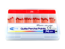 Штифт Медента эндоканальный гуттаперчевый, размер №25, конусность специальная 04, 60 шт/упаковка, Республика Корея (Meta Biomed Co., Ltd.) 04GUT25 P21