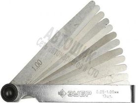 Набор щупов ЗУБР-Мастер автомобильный 0,05-1  13шт 4325-Н13  Х