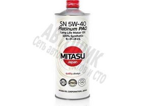 Масло моторное MITASU Platinum PAO Бензин синтетика 5w40 SN  MJ112  1Л
