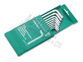 Комплект угловых ключей "TORX" с центрированным штифом т-10-т-50,S2 материал H08MTP09S JONNESWAY