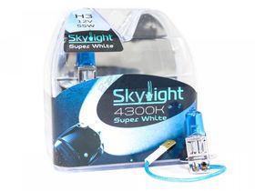 H16 12V19W S/W Комплект ламп галогенных Skylighr H16 12V19W S/W,синее стекло,белый свет