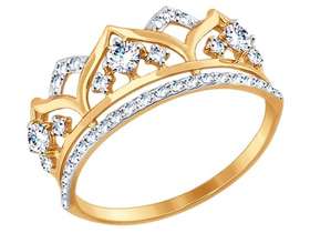 Кольцо из золота с фианитами sokolov арт 009