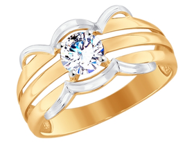 Кольцо из золота с фианитами sokolov арт 041