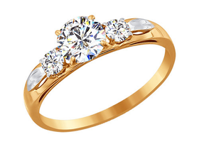 Помолвочное кольцо из золота со swarovski zirconia sokolov арт 028