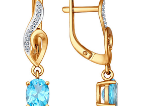 Серьги из золота с топазами и фианитами sokolov арт 0045