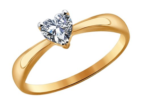 Помолвочное кольцо из золота с фианитом sokolov арт кз-080