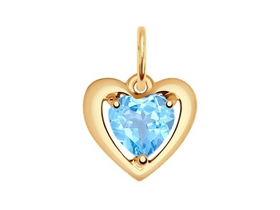 Подвеска из золота с голубым топазом sokolov арт пз029