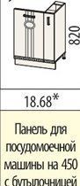 Панель для посудомоечной машины на 450 с бутылочницей 150