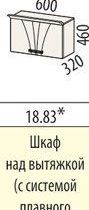 Шкаф над вытяжкой (с системой плавного закрывания)