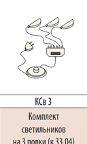 Комплект светильников на 3 полки