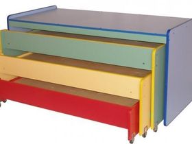 Кровать детская 3-х ярусная выкатная с тумбой