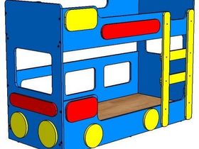 Кровать двухъярусная для дома и детского сада