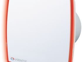 Вентилятор вытяжной, бытовой, накладной, в ванную, санузел. Вентс 100 ЛД Лайт красный. Декоративная лицевая панель