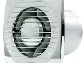 Вентиляция. Бытовой, накладной вентилятор вытяжной в ванную, санузел BLAUBERG Bravo 100 Chrome. Обратный клапан. Двигатель на подшипниках качения. Цвет - хром. Германия