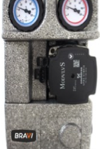 Термостатическая насосная группа Bvi DN20, с фиксированной температурой смешивания 20-45°C, насос Grundfos UPM3 Hybrid 15-70