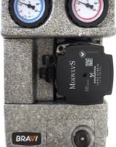 Cмесительная насосная группа Bvi DN20, со встроенным байпасом с насосом Grundfos UPM3 Hybrid 15-70