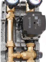 Термостатическая насосная группа Bvi DN20, с фиксированной температурой смешивания 20-45°C, насос Wilo Para 15/6 SC