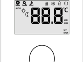 Цифровой Термостат проводной с подсвечиваемым дисплеем, не программируемый BT30L-230, 230 V. Не поддерживает датчик в пол.