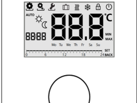 Цифровой Термостат проводной с подсвечиваемым дисплеем, программируемый BT50L-FS-230, 230 V. Поддерживает датчик в пол.