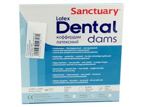 Изделие стоматологическое для изоляции полости рта, коффердам латексный (Latex Dental Dams), размер 152 мм*152 мм, зеленые, 36шт./уп., (средние), Малайзия ("Sanctuary Health SDN. BHD.")