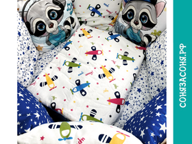 Комплект в кроватку "Еноты"