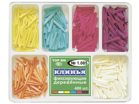 Клинья фиксирующие деревянные (6-ти типов), 400 шт/набор, Россия (ООО "ТОР ВМ") 1.085